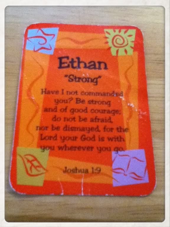 Ethans 1st memory verse.