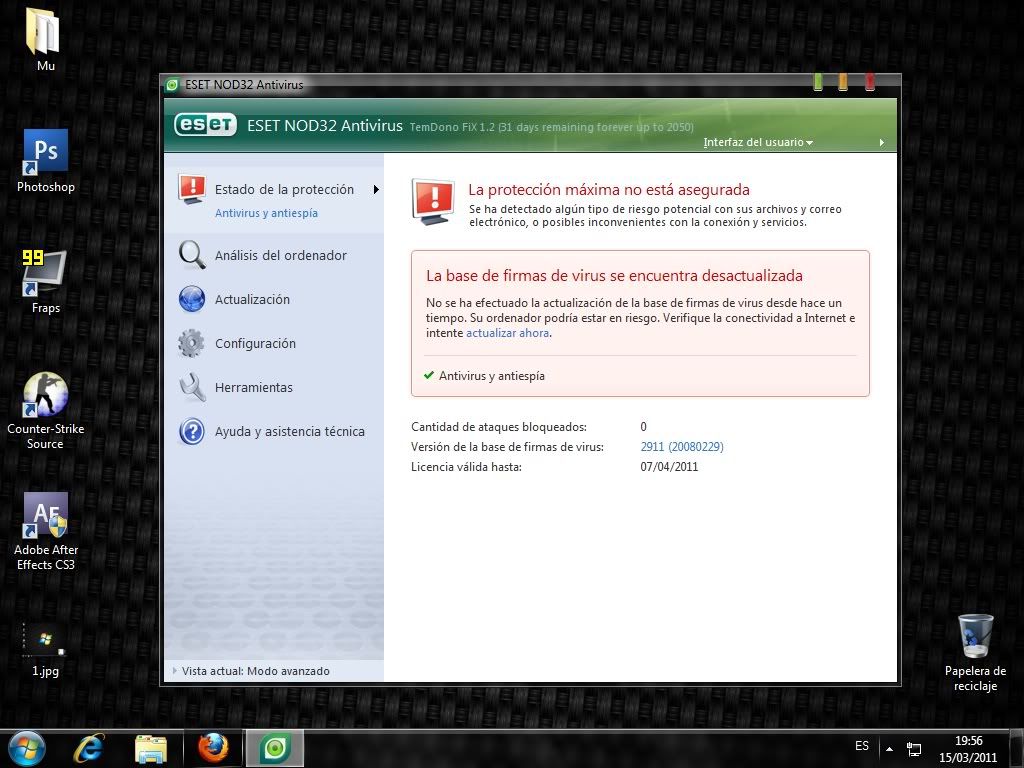 Tengo un problema con el antivirus (ESET NOD32)