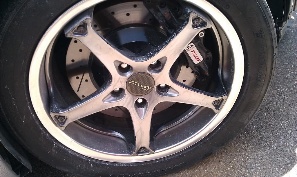 Wheel hub painted black