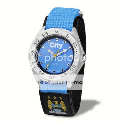   City FC Official Youths Watch Analogue Nylon Velcro Strap Alloy  