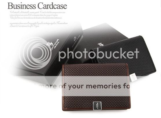   Leather Business Credit Card Holder Case Wallet Black Brown 1127US