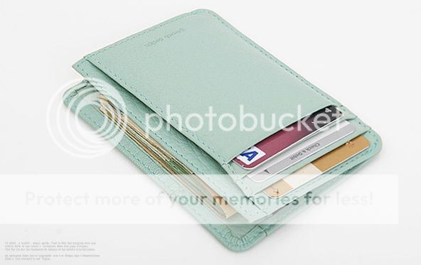 Mens & Womens Genuine Leather USEFUL Mini Card Wallet Black Brown Pink 