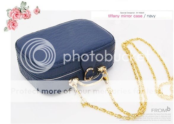 PU Leather Mirror Jewelry Box Cosmetic Cigarette Mini Bag Case Pouch 