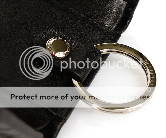 Mens & Womens Genuine Leather Key Chain Holder Case Wallet Black 