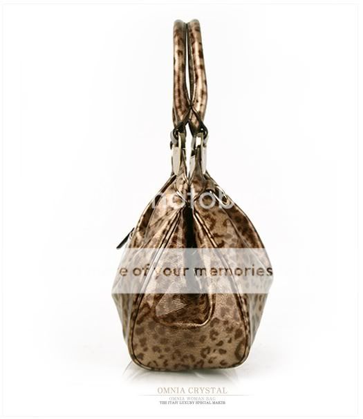omens Leopard Genuine Leather Shoulder Tote Bag 8001UK  