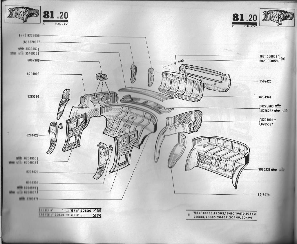 This is from the factory R1133 parts manual but is identical to the R1131 book for these body parts. Note the small silouettes that represent a hard top 4 ...