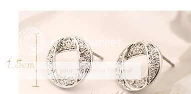 Beautiful Full Rhinestone Silver Color Earrings  